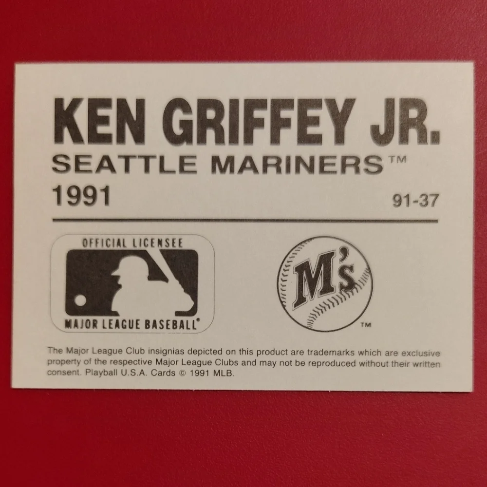 Ken Griffey Jr. 1991 Playball USA Cards #91-37 Seattle Mariners Baseball Card - Picture 2 of 2